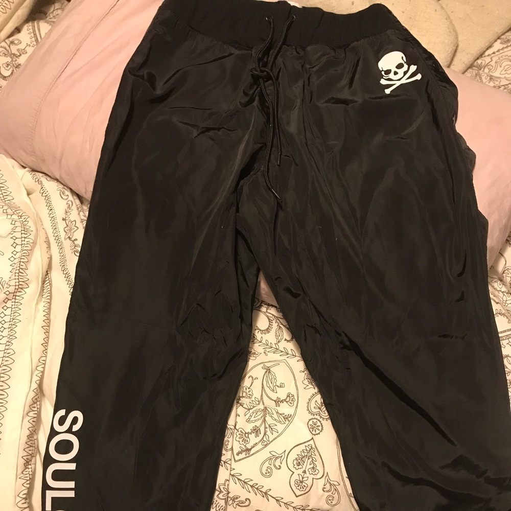 Tear away SoulCycle pants with a skull